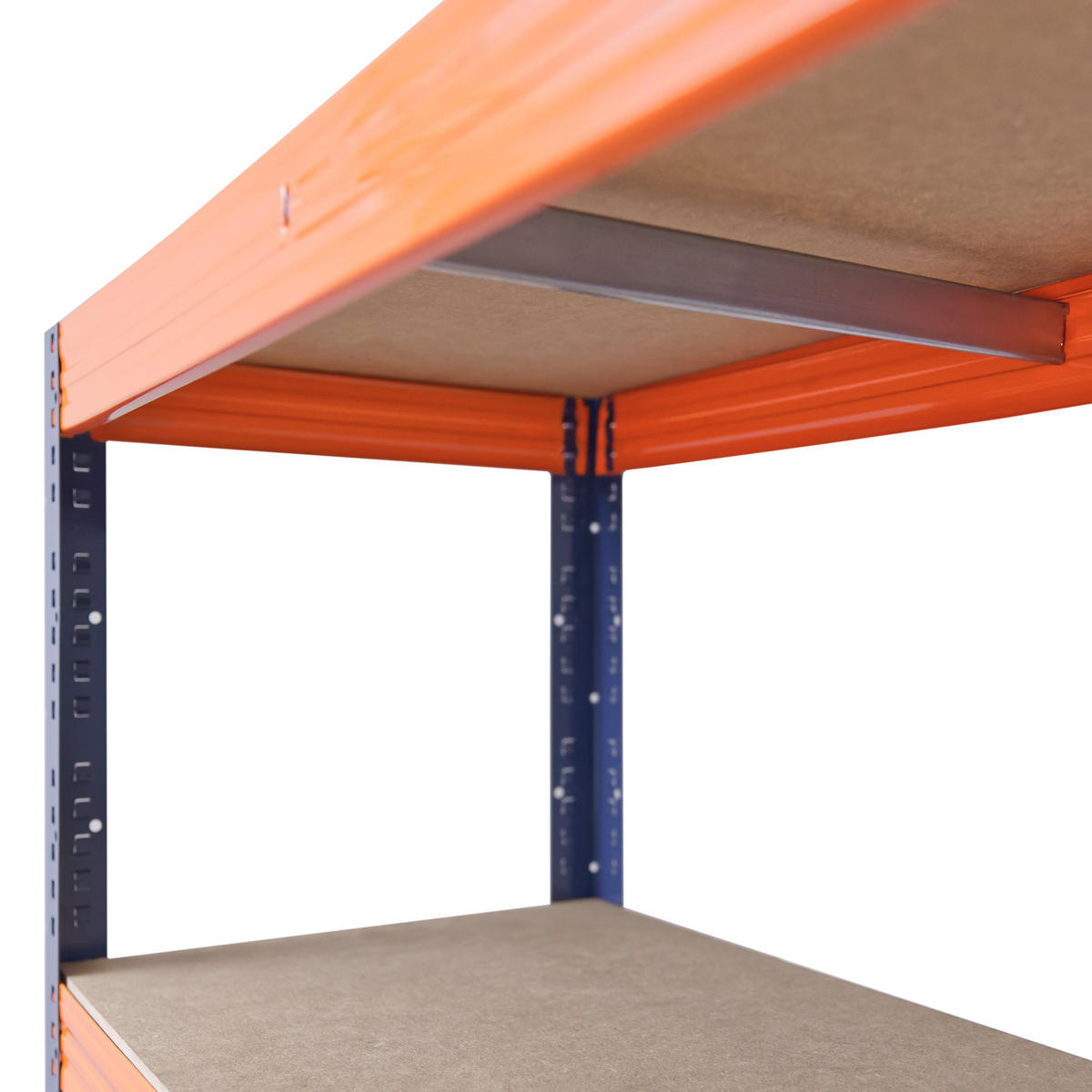SCHWERLASTREGAL PRO 155x70x40 cm in blau-orange mit 5 Böden und 200 kg Traglast pro Boden - Multicolor, Metall (70/155/40cm) - shelfplaza