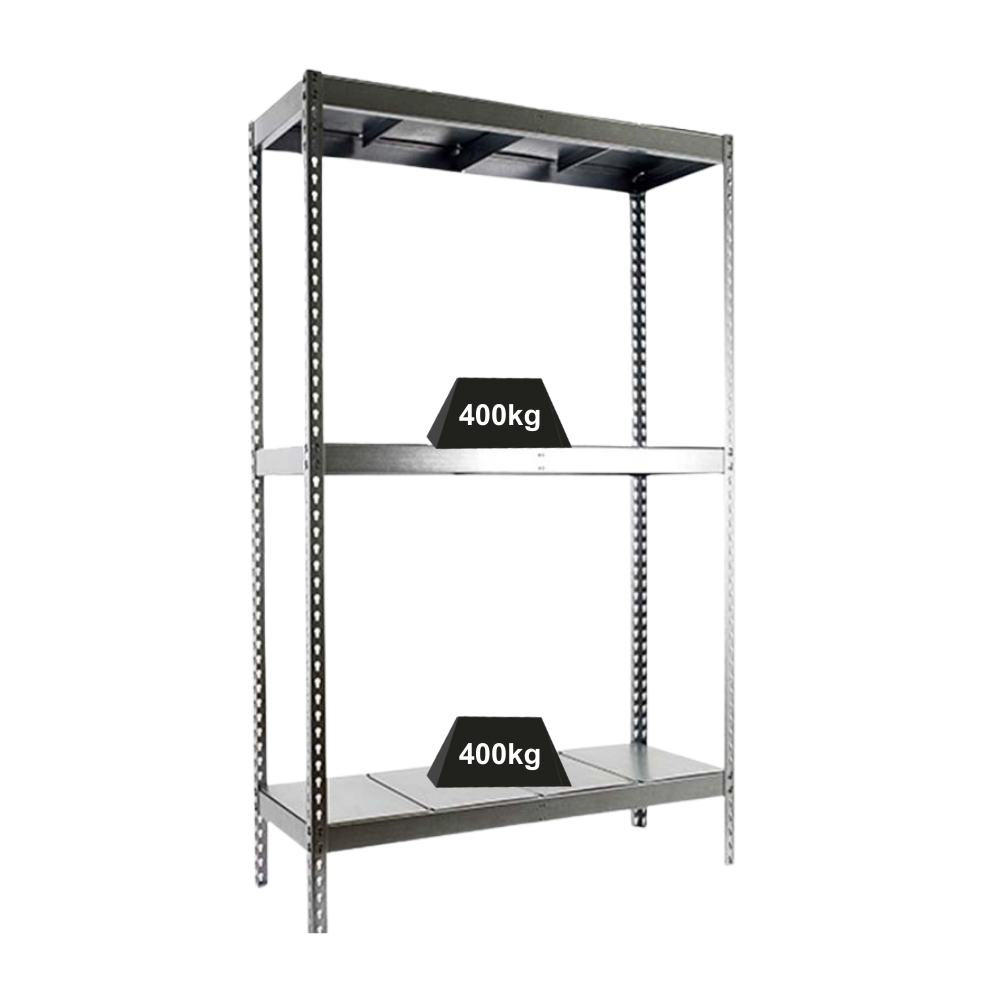 SCHWERLASTREGAL BIG METAL YETI THREE | HxBxT 200x120x75cm | Fachlast 400kg | Verzinkt - Silberfarben, Metall (120/200/75cm) - PROREGAL