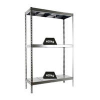 SCHWERLASTREGAL BIG METAL YETI THREE | HxBxT 200x120x75cm | Fachlast 400kg | Verzinkt - Silberfarben, Metall (120/200/75cm) - PROREGAL