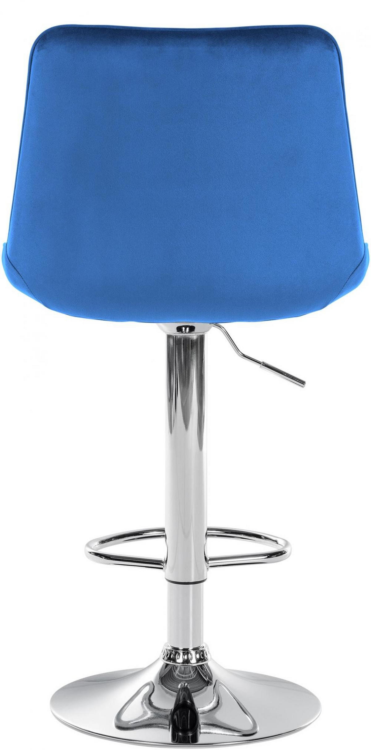 BARHOCKER 2er Set Samt Blau - Blau, Textil/Metall (49.5/91/50cm) - CLP