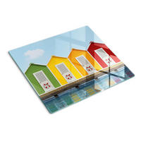 GLASPLATTE 60x52 cm Strandhütten - Multicolor, Glas (60/0.4/52cm) - TULUP