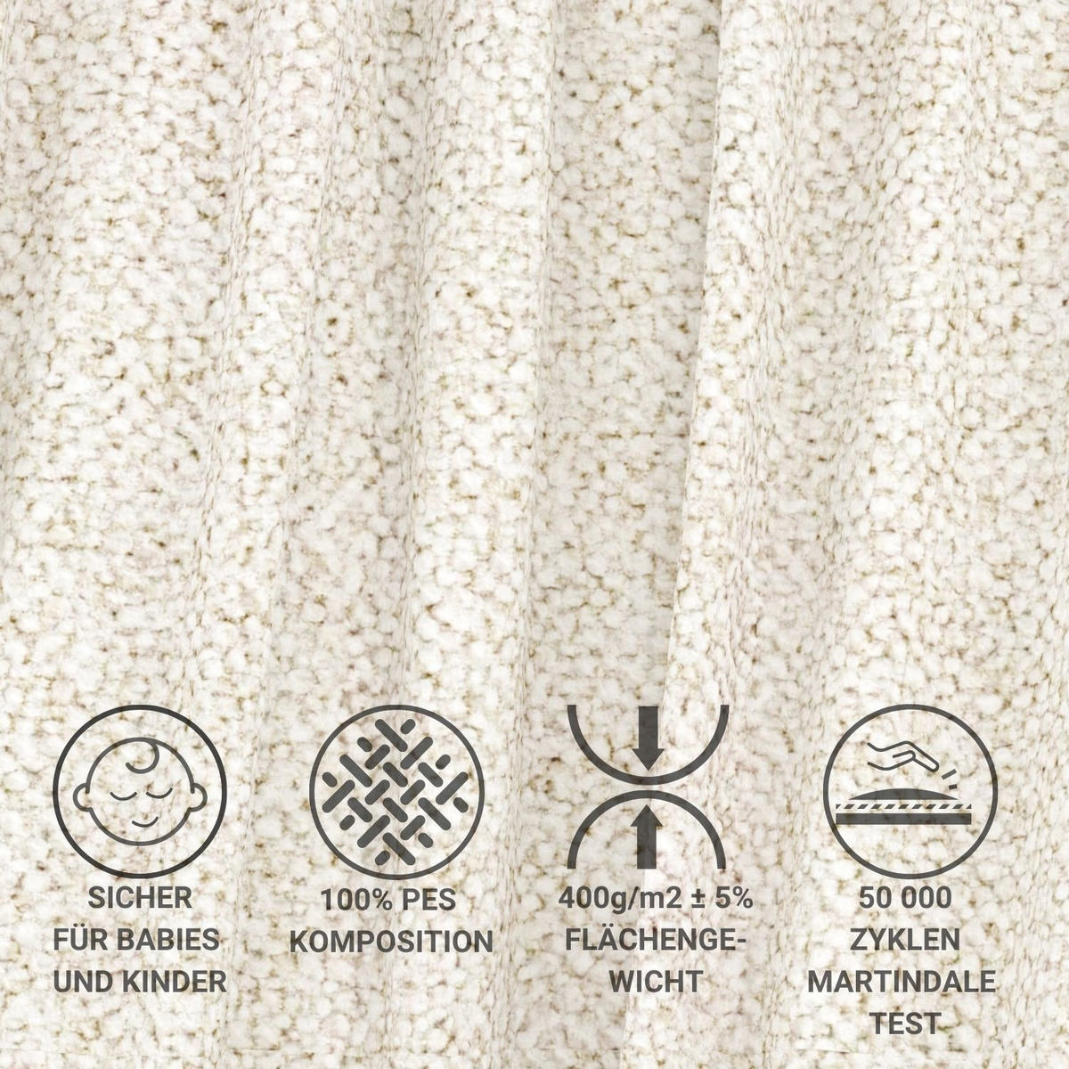 POLSTERBETT Lounge Creme 120/200 cm im Plüschstoff - Creme/Naturfarben, Holz/Holzwerkstoff (120/200cm) - Maison de Reve