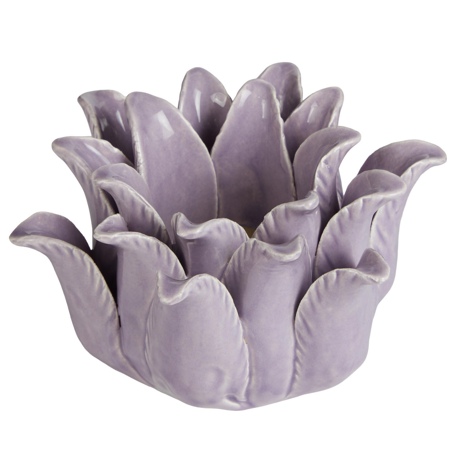KERZENHALTER Blossom Blume - Violett, Stein (12/8/13cm) - Butlers