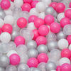 BÄLLEBAD-BÄLLE 200 Stück, Pink/Grau/Weiß/Transparent, 5.5 cm - Pink, Kunststoff (5.5/5.5/5.5cm) - Littletom