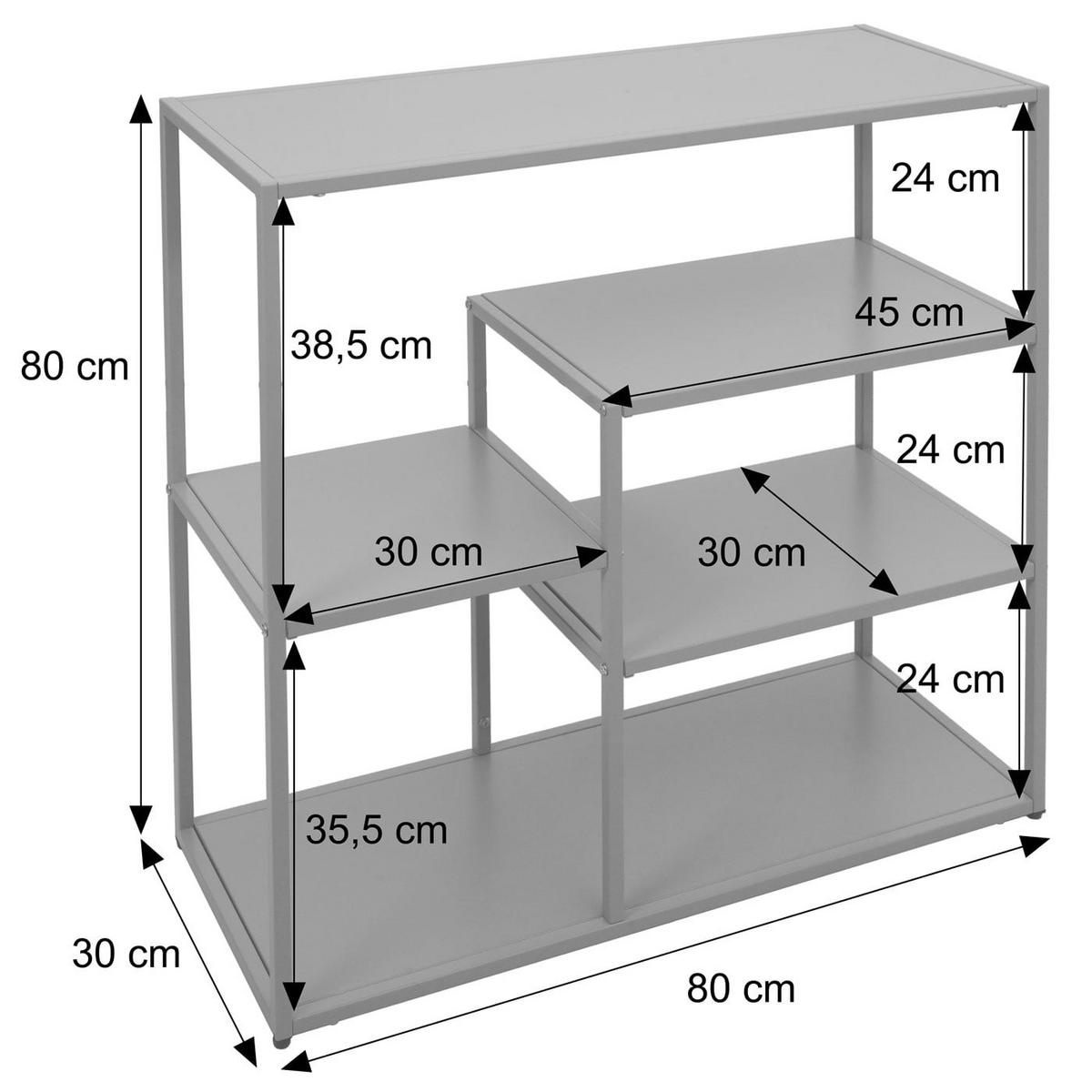 REGAL Anthrazit - Anthrazit, Metall (80/80/30cm) - MCW