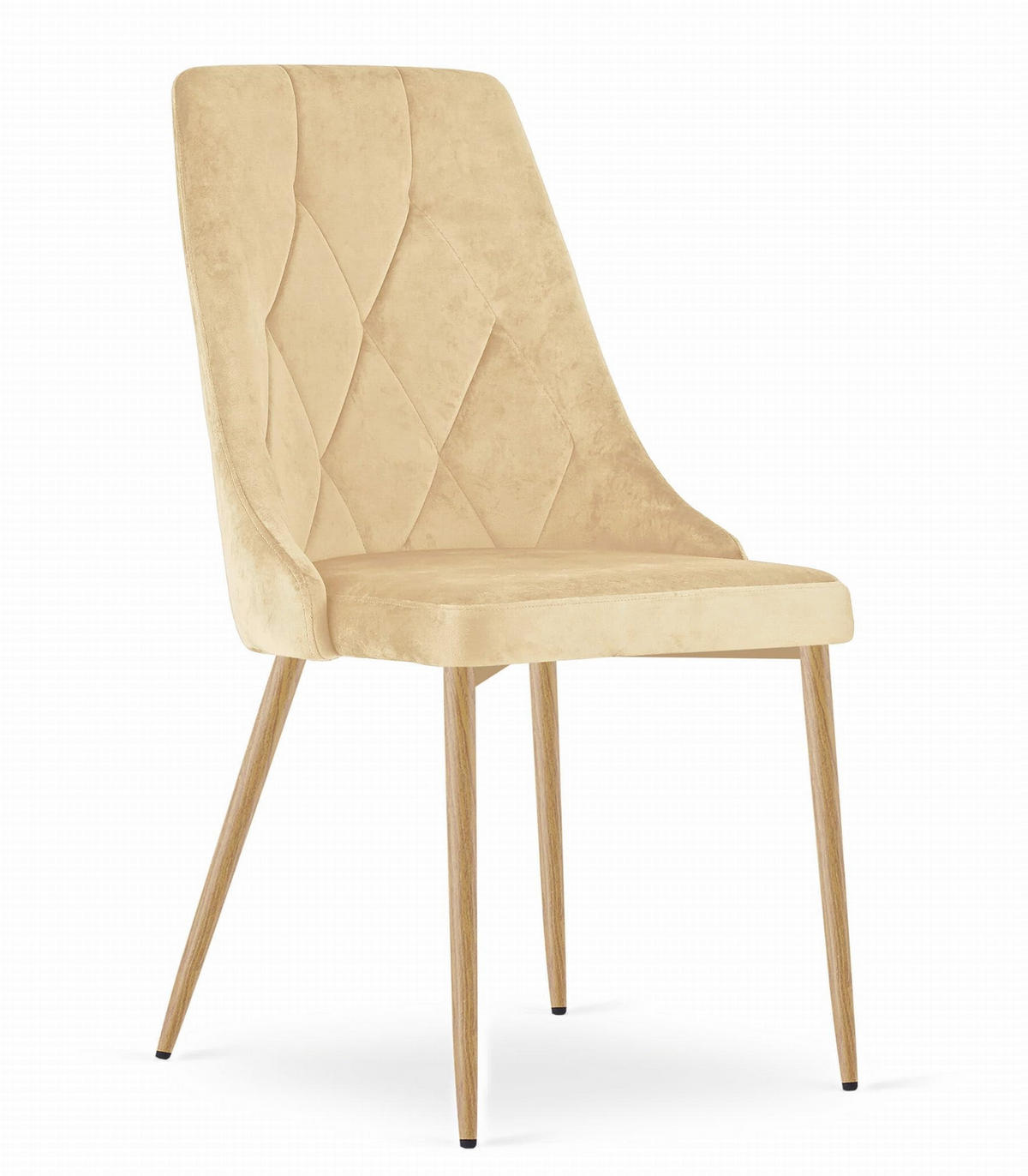 ESSZIMMERSTUHL 2er Set Beigefarbener Velours, Diamantpolsterung, Bequeme Sitzfläche - Beige, Textil (48/89/43cm) - Best For Home