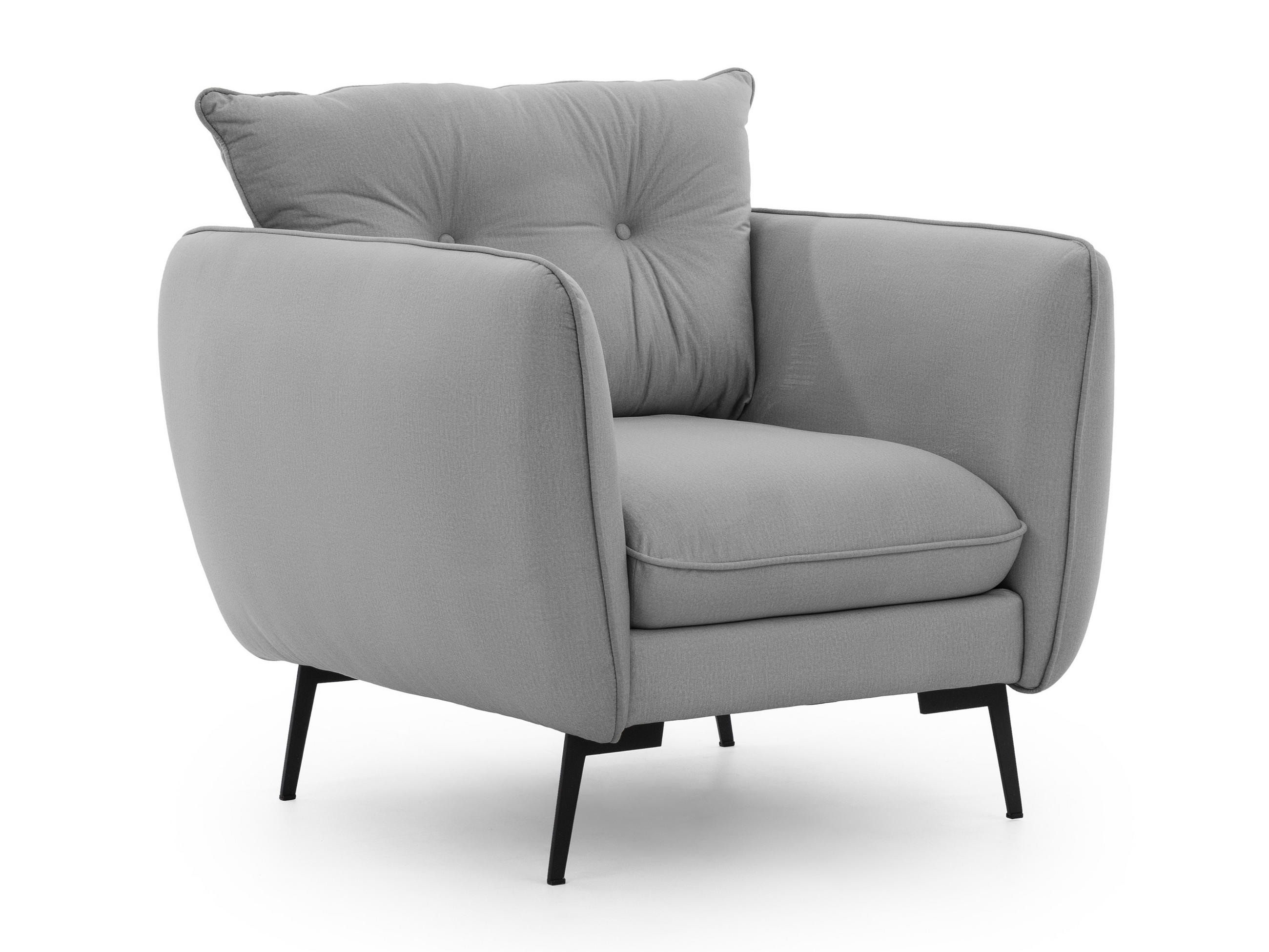 SESSEL Nordloft Hellgrau Samt - Hellgrau/Schwarz, Holz/Textil (101/86/100cm) - S-Style Möbel