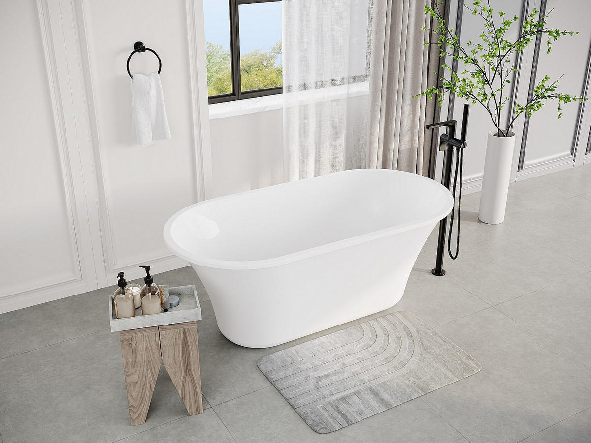 FREISTEHENDE Badewanne - 1 Person - Acryl - Weiß - - Weiß, Kunststoff (150/58/75cm) - Vente-Unique