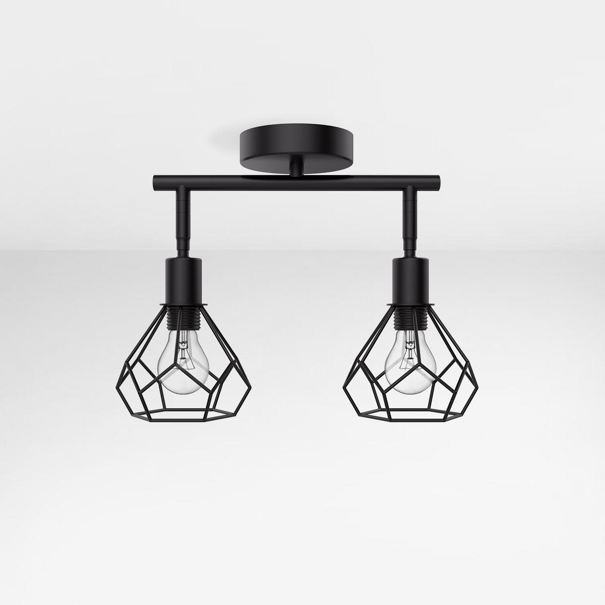 WANDLAMPE 2pcs Industrial Schwarz Aus Eisen 12/20 cm - Schwarz, Metall (12/25/25cm) - EMKE
