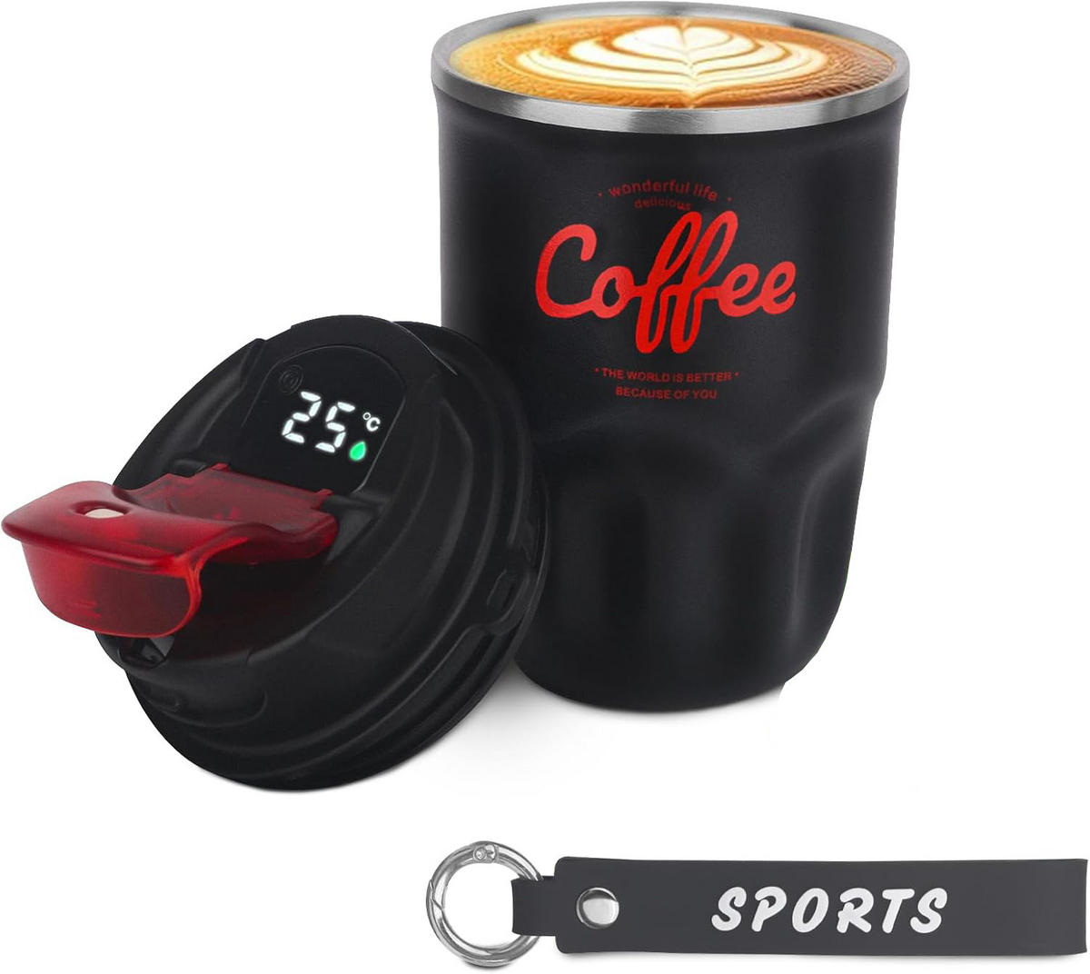 THERMOBECHER Schwarz 0.36L - Schwarz, Kunststoff (0.36L) - Kaket