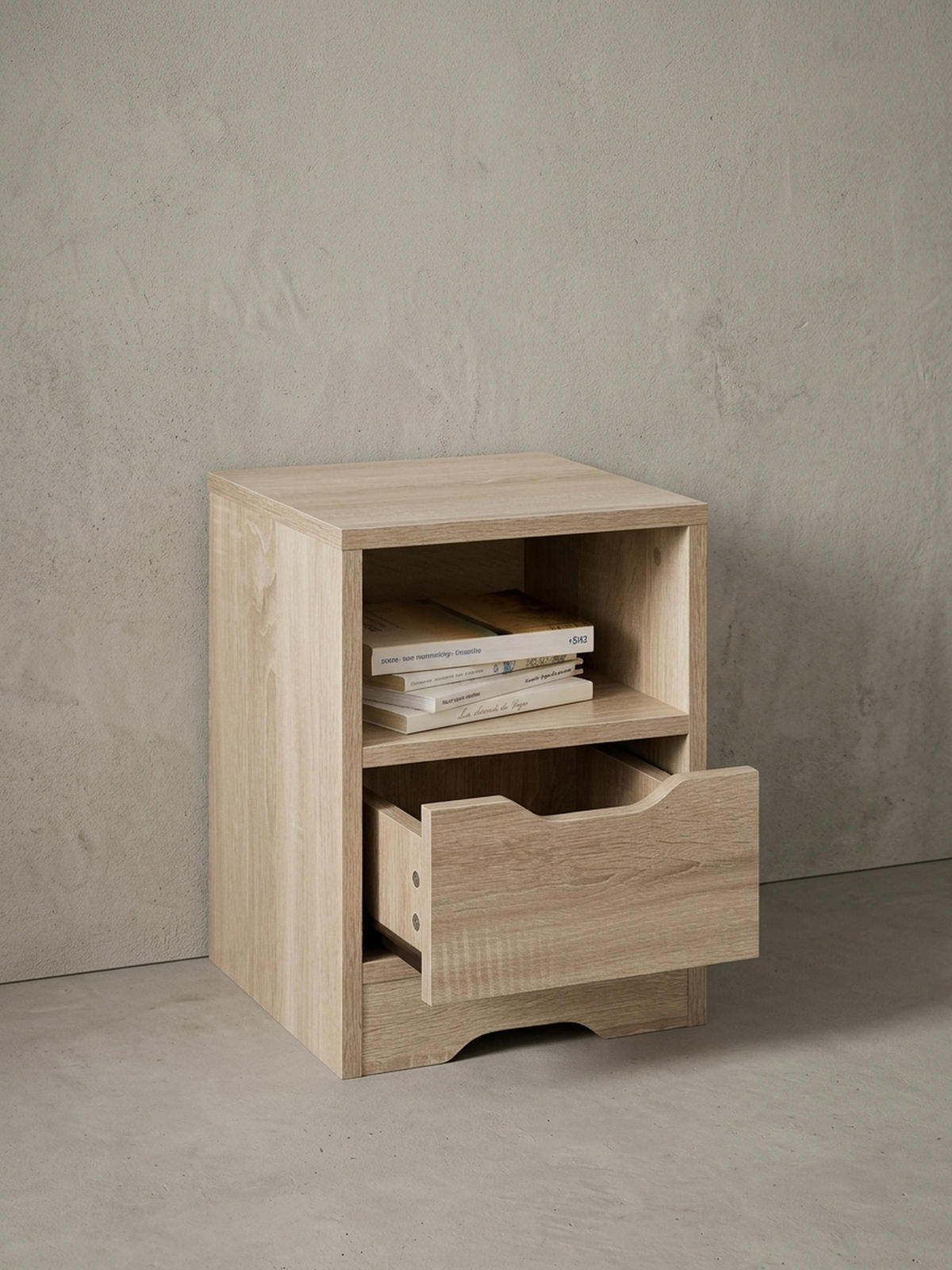 NACHTTISCH Modern Schublade Ablage Kratzfest ILM, Beige 31x31x43 cm - Beige, Holz (31/43/31cm) - KADIMA DESIGN