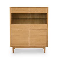 HIGHBOARD Eiche massiv - Eichefarben/Braun, Holz/Holzwerkstoff (123/146/45cm) - Furnhouse