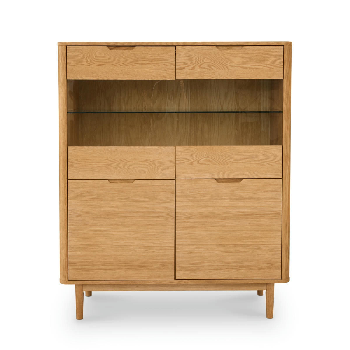 HIGHBOARD Eiche massiv - Eichefarben/Braun, Holz/Holzwerkstoff (123/146/45cm) - Furnhouse