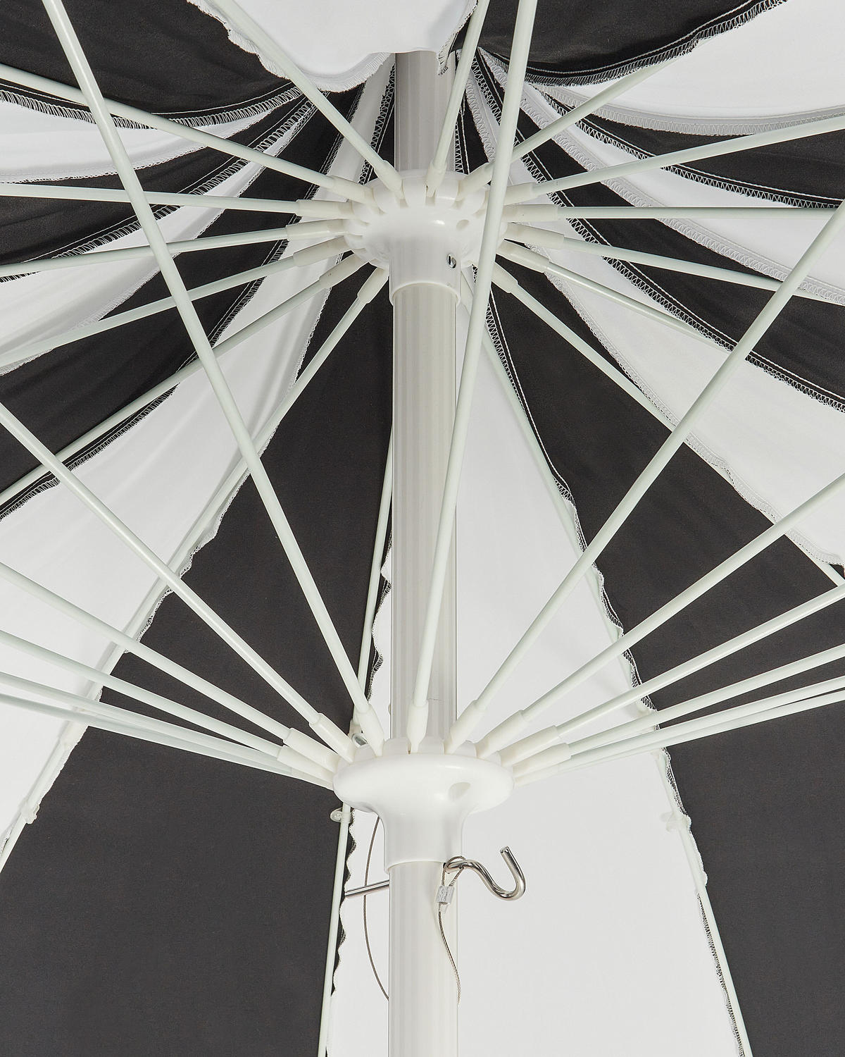 SONNENSCHIRM Schwarz Minoa - Schwarz/Weiß, Textil (245/245cm) - Beliani