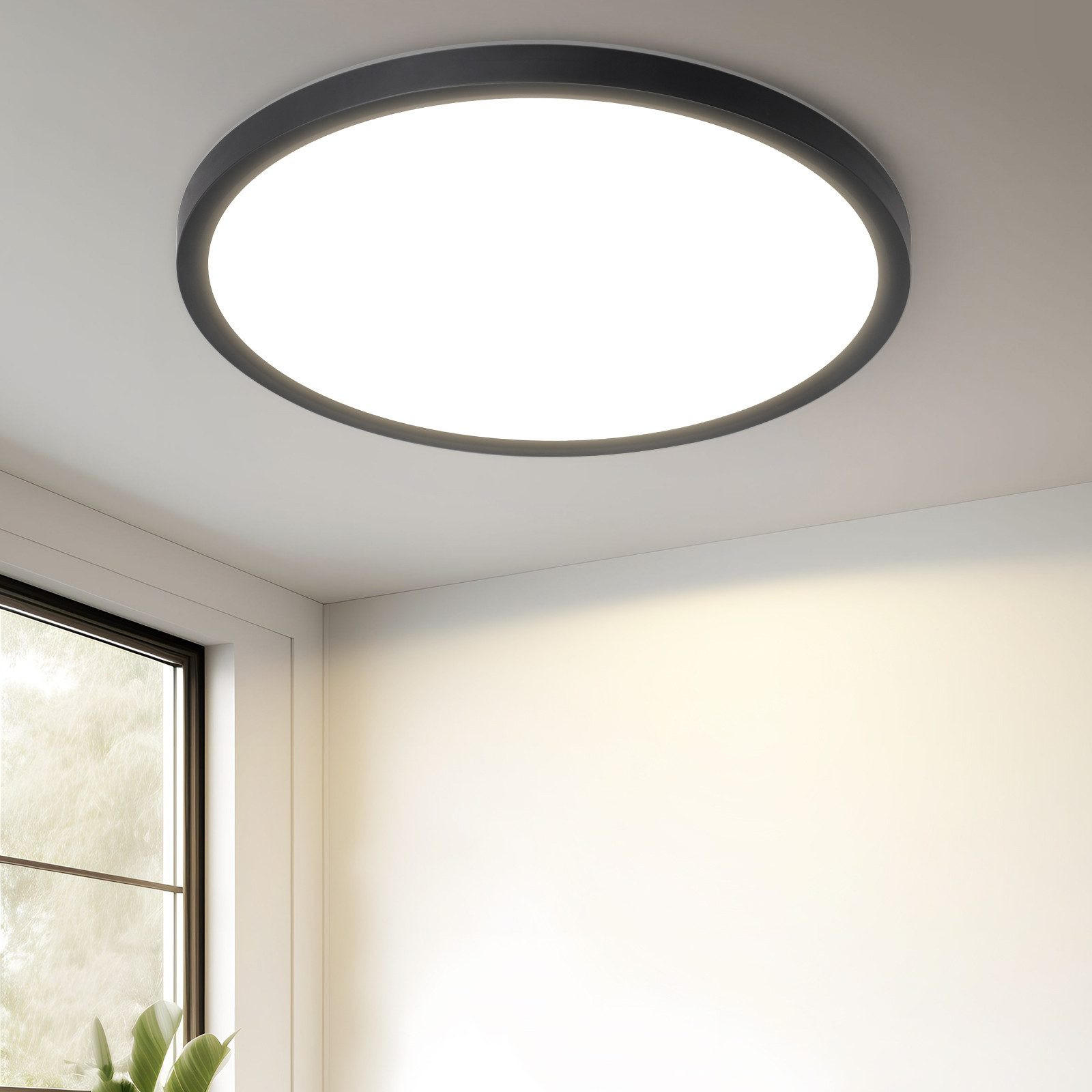 LED-DECKENLEUCHTE Maldonado 18/18/2.6 cm - Schwarz, Kunststoff (18/18/2.6cm) - Nettlife