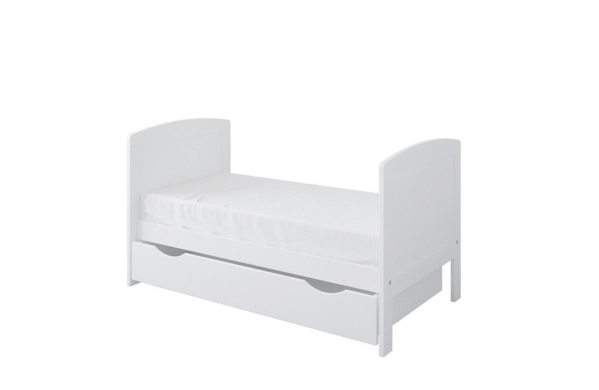 BABYBETT Småland mit Matratze und Schublade - Weiß, Holzwerkstoff (60/120cm) - kiki design