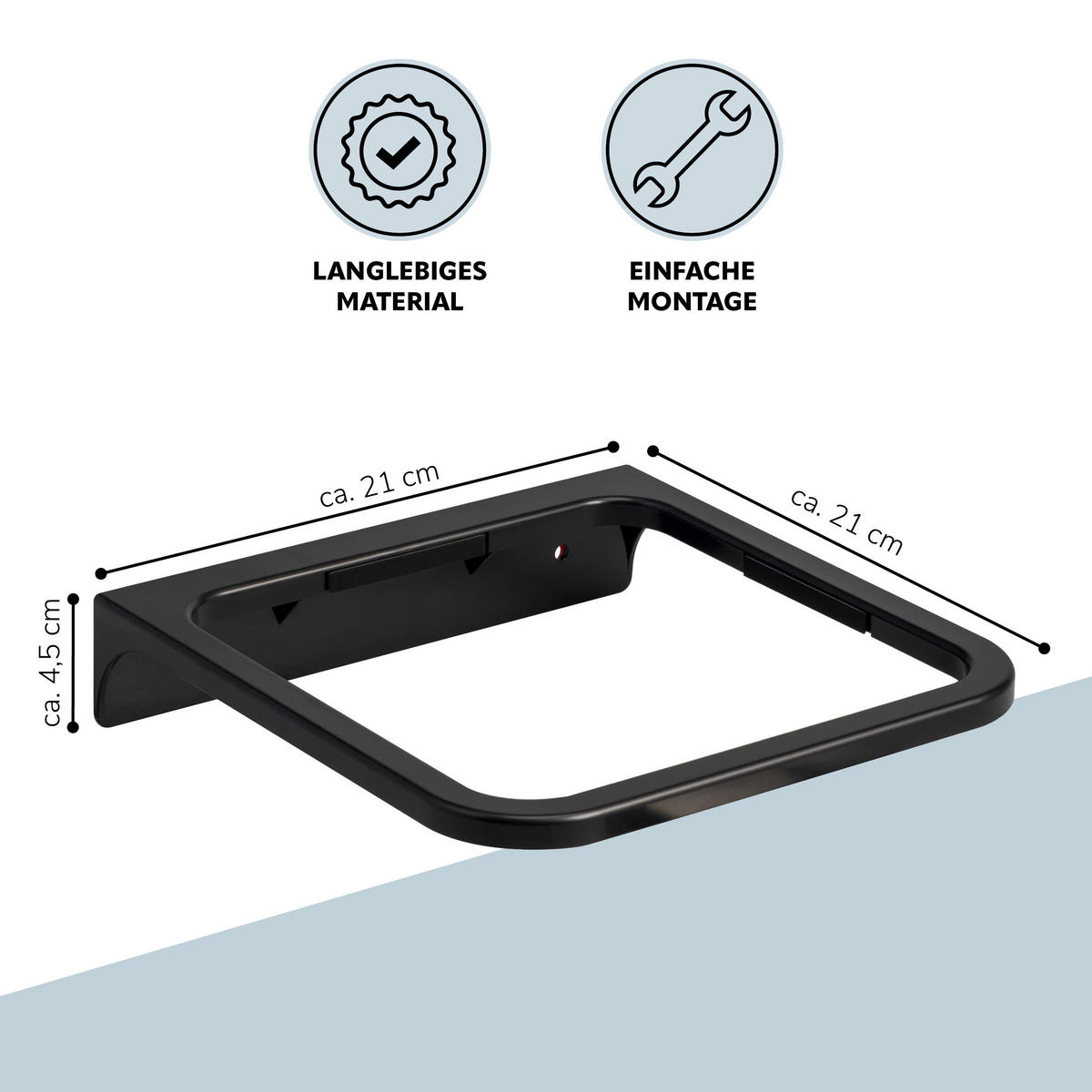 WANDHALTERUNG SAVONA, schwarz - Schwarz, Kunststoff (21/4.5/21cm) - bremermann