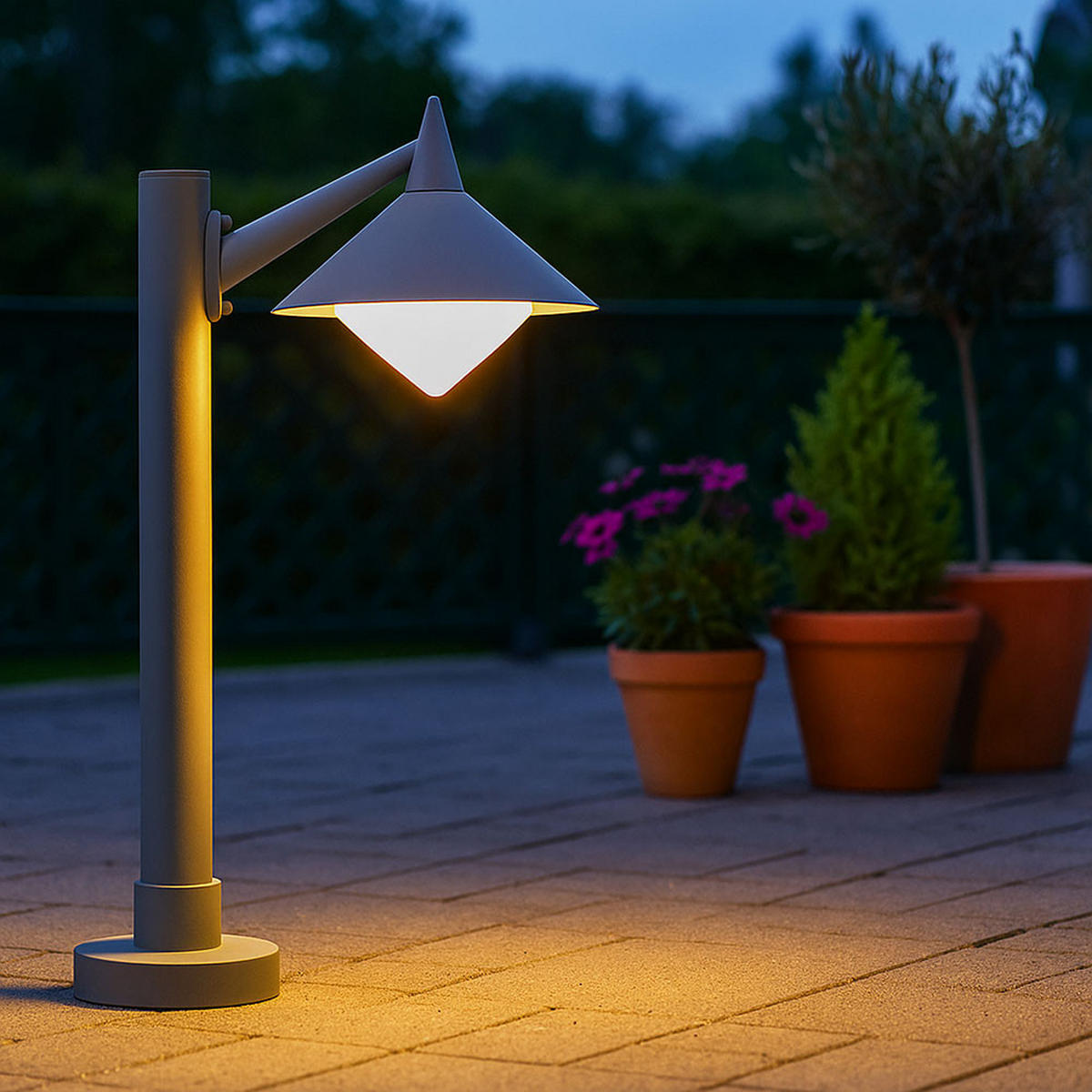 LED STEHLEUCHTE MANHATTAN Grau ALU - Grau, Metall (40/26/58cm)