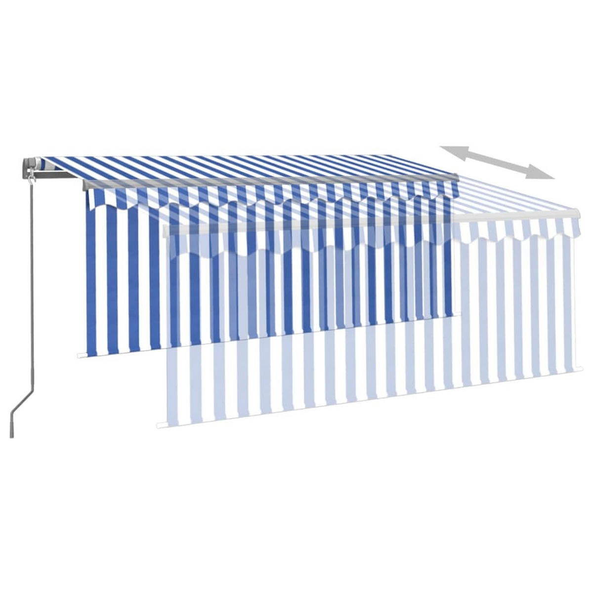 MARKISE Manuell Einziehbar mit Rollo 3,5x2,5m Blau & - Blau, Metall (250/1/350cm) - furnicato