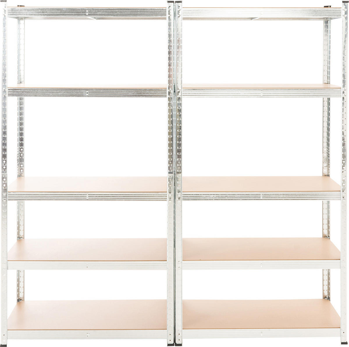 LAGERREGAL 2er Set Metall silber - Silberfarben, Metall (90/180/40cm) - CLP