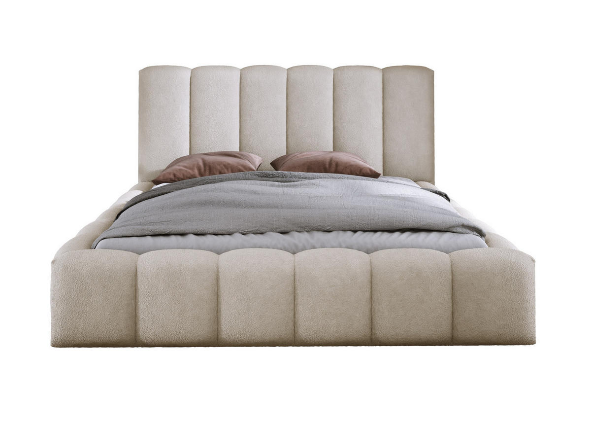 POLSTERBETT VELORA 140x200 ECRU - Ecru, Textil - Luxkor24