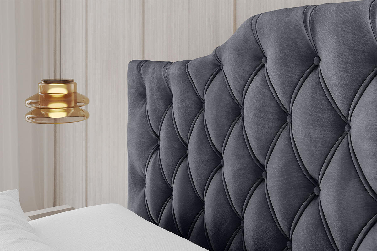 POLSTERBETT mit Bettkasten und Lattenrost, Boxbett ohne Matratze - FALIO 180x200 Dunkelgrau - Dunkelgrau, Holzwerkstoff/Textil (180/200cm) - ALTDECOR