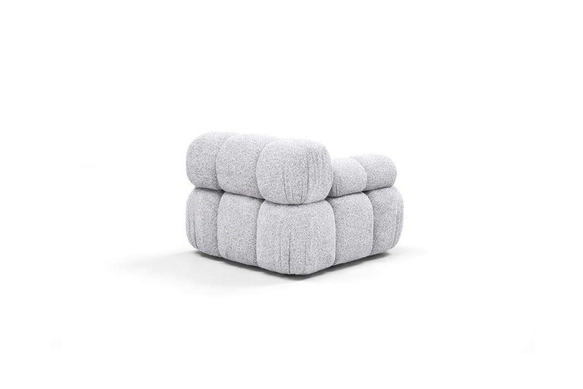 MODUL Seitlich, Für Modulares System, Stoff Abriamo, Hellgrau, Links, Selia - Hellgrau, Holz (95/70/95cm) - Kaiser Möbel