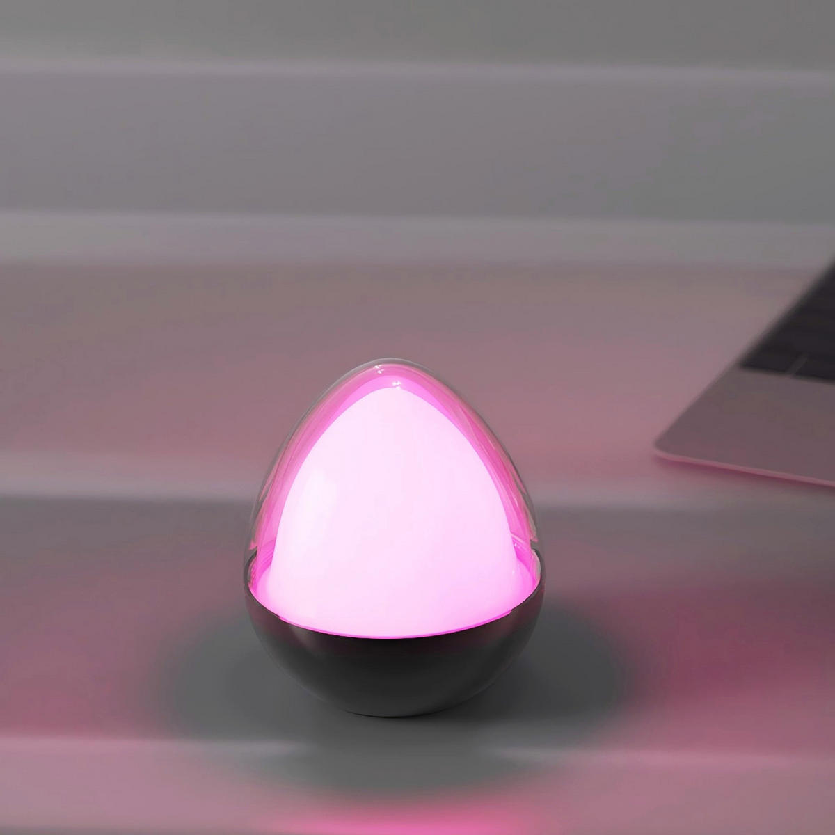 KABELLOSE Tischleuchte OVIE RGB H12cm - Schwarz, Metall (10/10/11.6cm) - Lumisky