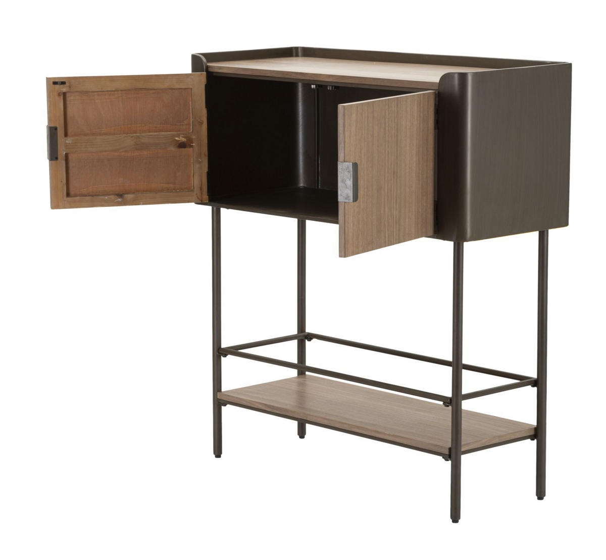 KOMMODE Toronto, grau und braun, Tannenholz und Eisen, 100 x 42 x 110 cm - Braun/Grau, Holz/Metall (100/110/42cm) - Mauro Ferretti