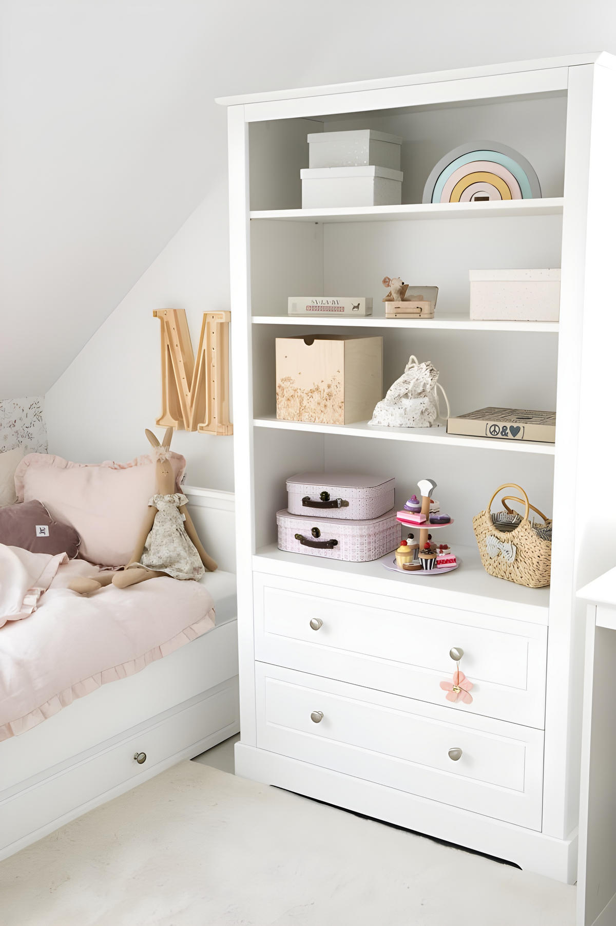 KINDERREGAL Marylou Weiß - Weiß, Holzwerkstoff (95/175/41cm) - RAUMHIRSCH FURNITURE