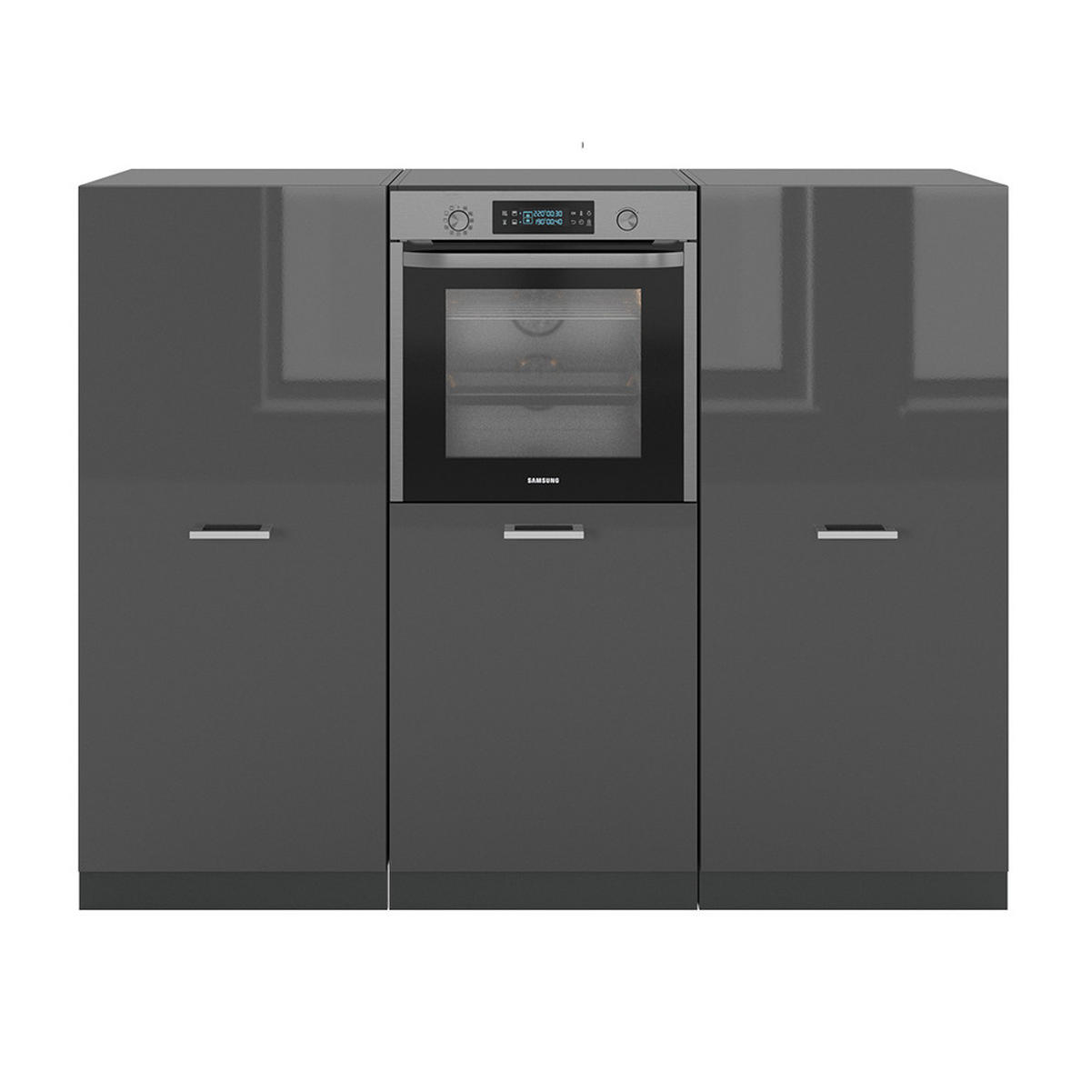 KÜCHENBLOCK R-Line Anthrazit Hochglanz/Anthrazit 180 cm ohne Arbeitsplatte - Schwarz Hochglanz/Anthrazit, Holzwerkstoff (180/81.6/46cm) - Vicco