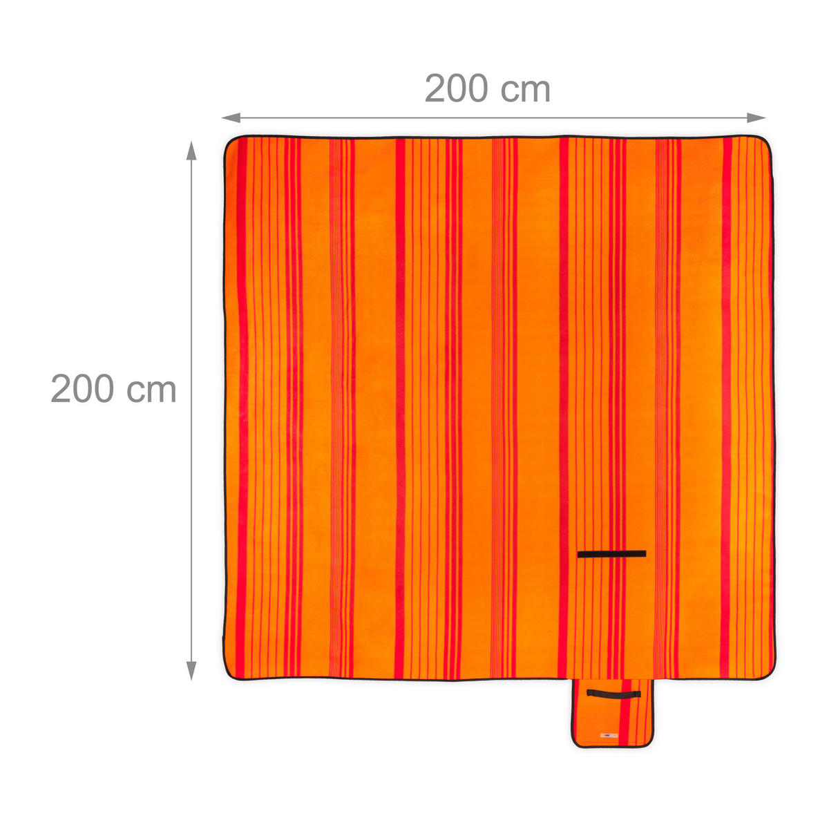 PICKNICKDECKE - Orange, Textil/Metall (200/200cm) - Relaxdays