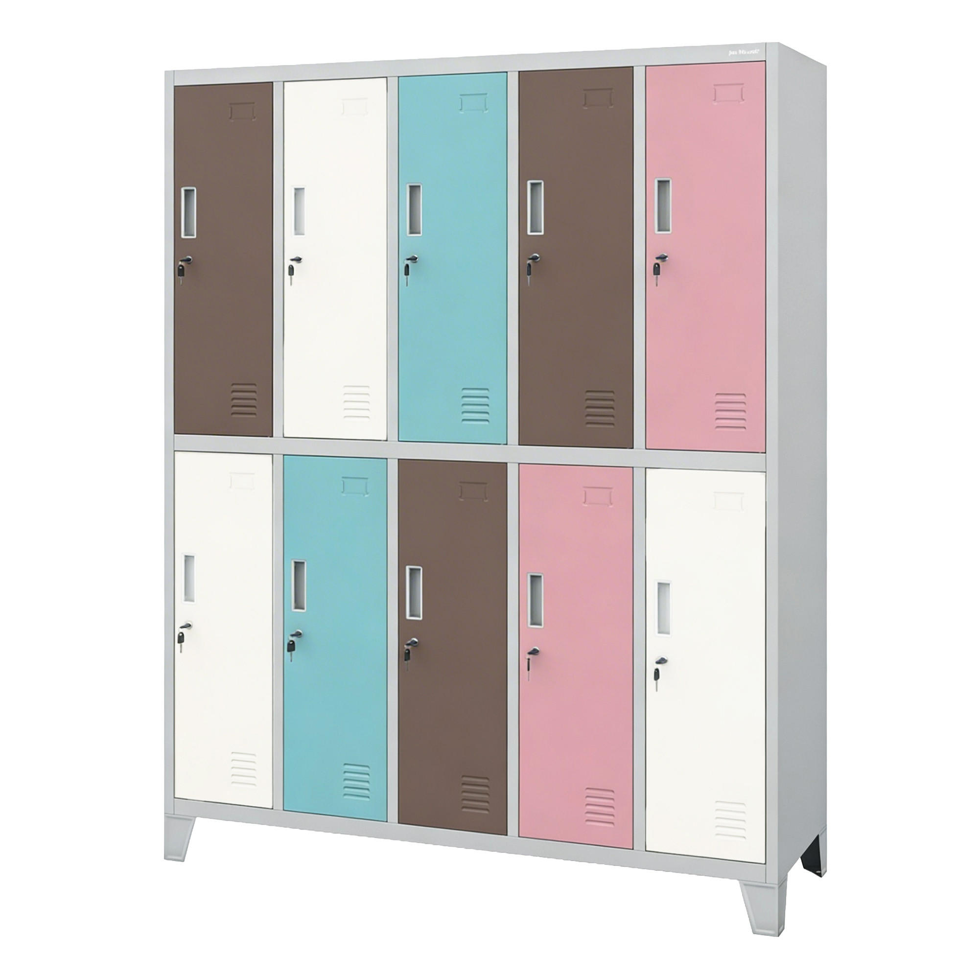 SCHLIESSFACHSCHRANK Bartek - Pink/Braun, Metall (136/172/45cm) - Jan Nowak