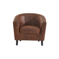SESSEL mit gerader Rückenlehne - 1 Person - Stoff, Stoff - Braun - - Braun, Textil (78/76/71cm) - Vente-Unique