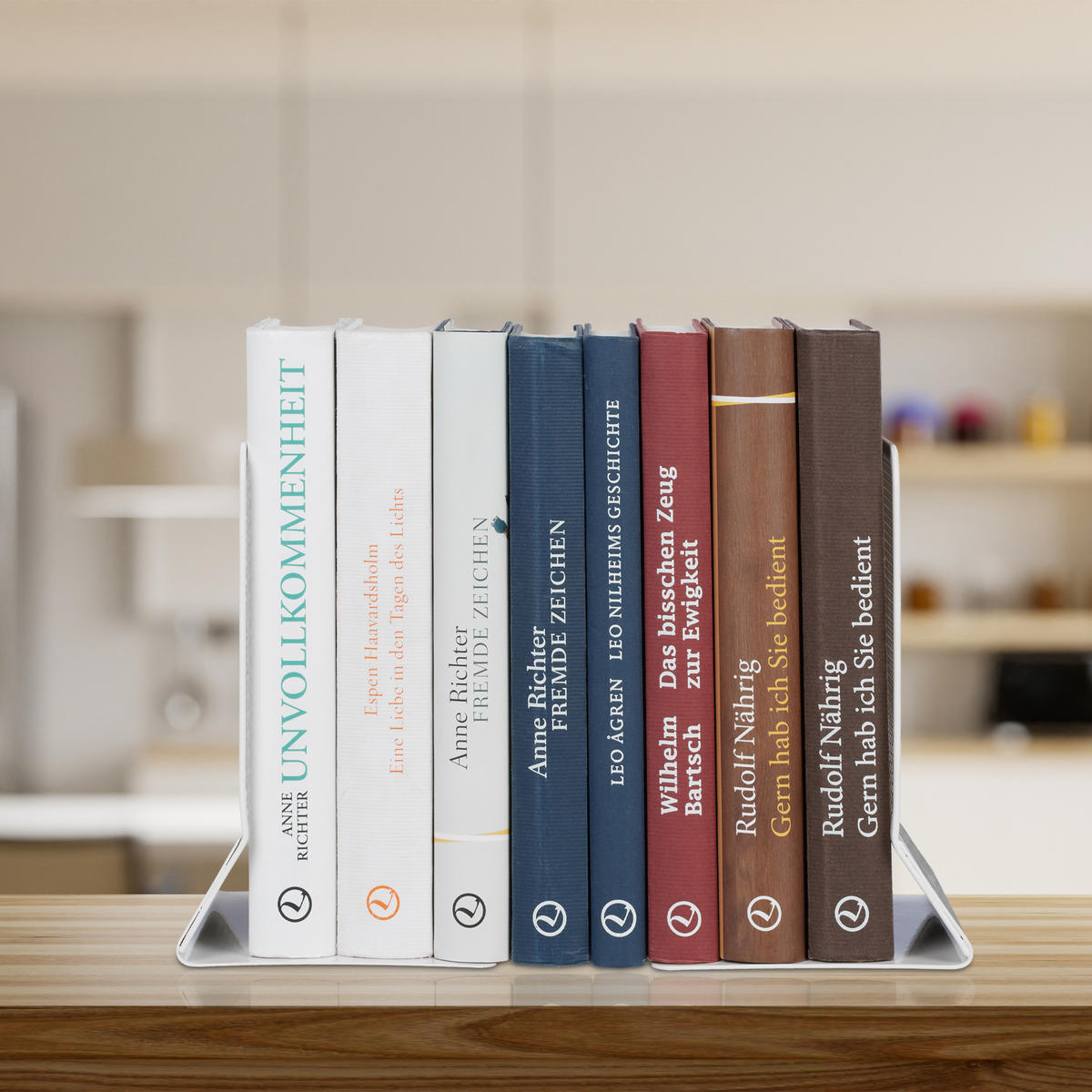 2XSTOJAN na knihy - biela, kov (13.5/17/10.5cm) - Relaxdays