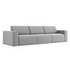 4-SITZER-SOFA Samt Stoff Grau - Creme/Schwarz, Kunststoff/Textil (314/80/103cm) - Makamii