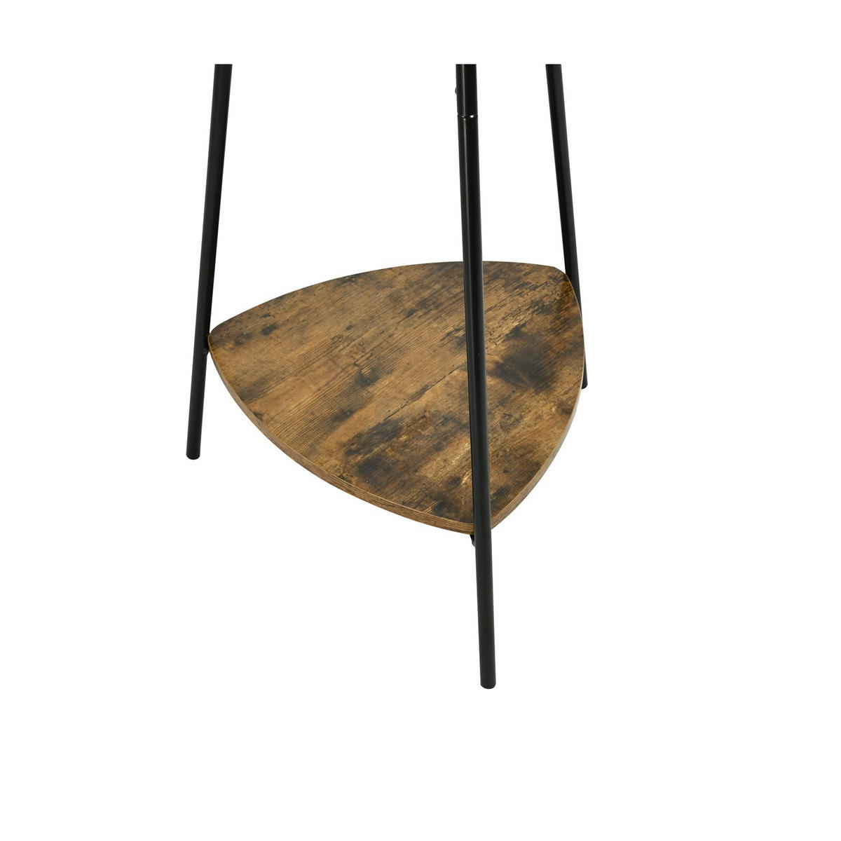 KLEIDERSTÄNDER Holzwerkstoff Metall Dunkelbraun Schwarz mit 2 Ablagen 179×49,5 cm - Dunkelbraun/Schwarz, Holzwerkstoff/Metall (49/179/49cm) - Begryf