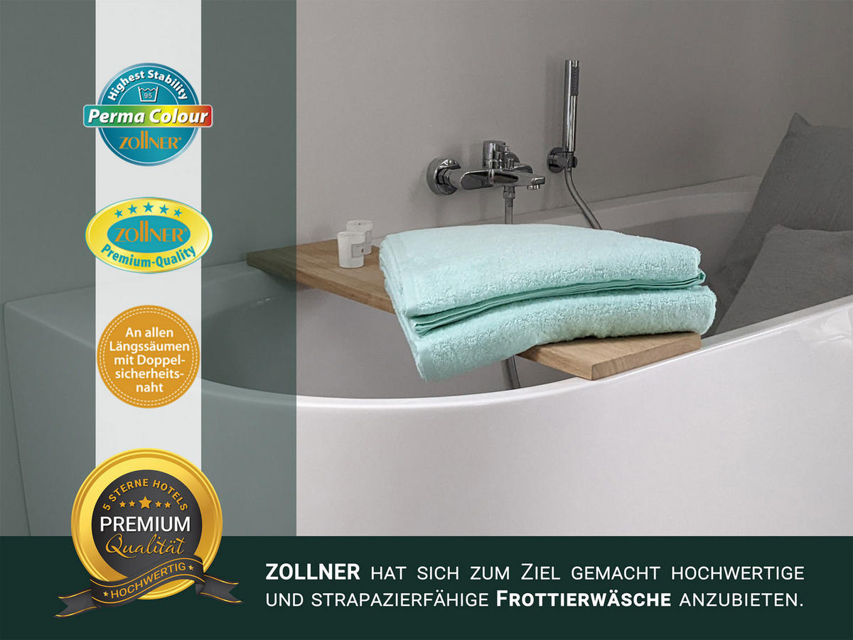 BADETUCH, 2er-Set, 100x150 cm, 100% Baumwolle, Grün - Grün, Textil (100/150cm) - Zollner