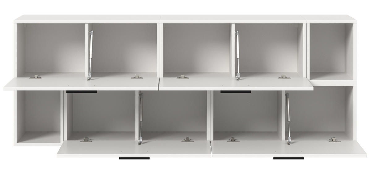 SIDEBOARD weiß 176 cm, Kommode hängend / stehend - Schwarz/Weiß, Holzwerkstoff/Kunststoff (176/65/34cm) - Inn.Furn