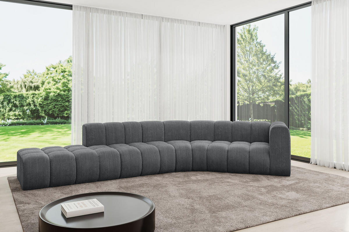ECKSOFA modulares Sofa Tilmo-L1 - 399x194x70 cm Dunkelgrau - Dunkelgrau, Holzwerkstoff/Textil (399/194cm) - ALTDECOR