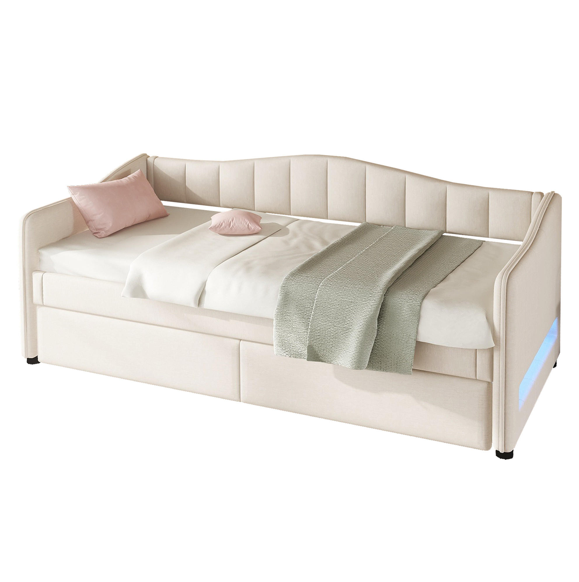 Mivray Tagesbett Beige 90x200 cm