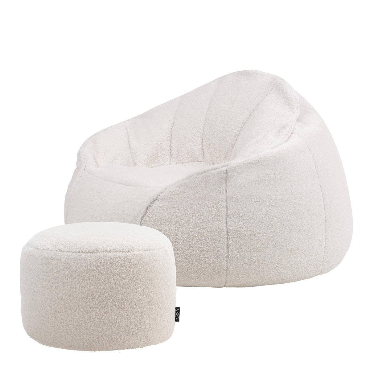 SITZSACK Borg Stuhl und Rund Fußhocker - Beige, Kunststoff (95/75/95cm) - icon