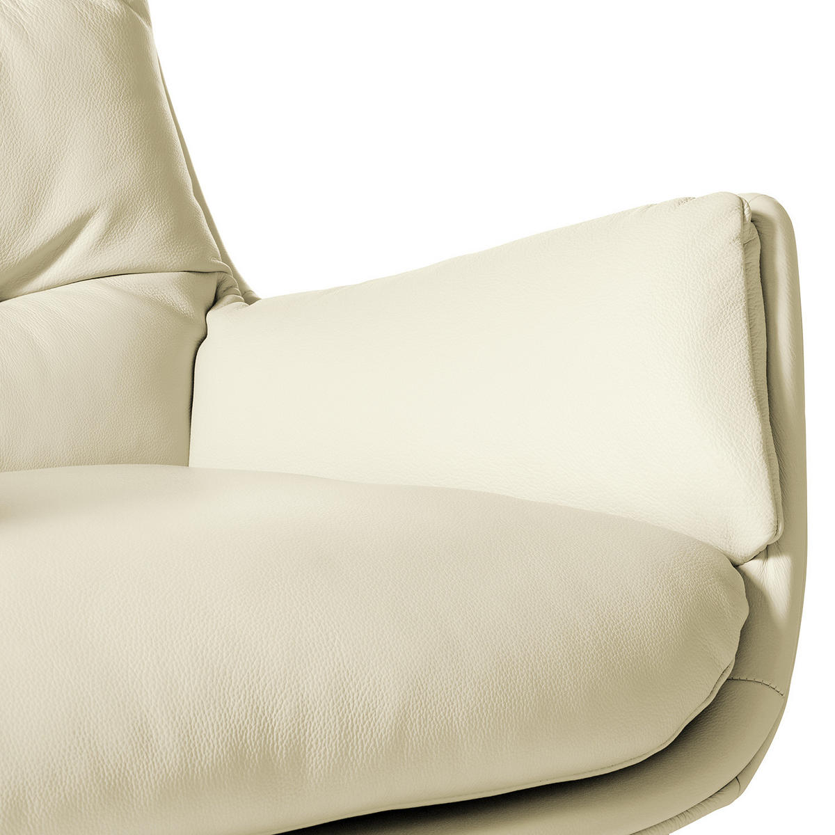 SESSEL mit Kreuzfuß - Schwarz/Weiß, Leder/Metall (83/95/97cm) - home24