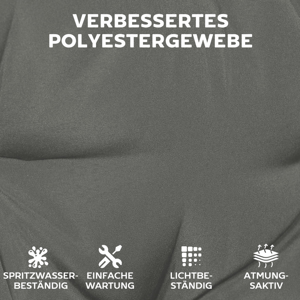 SADA 4 VENKOVNÍCH SEDACÍCH POLŠTÁŘŮ z polyesteru, tmavě šedá - tmavě šedá, textil (39.5/39.5/10cm) - Outsunny