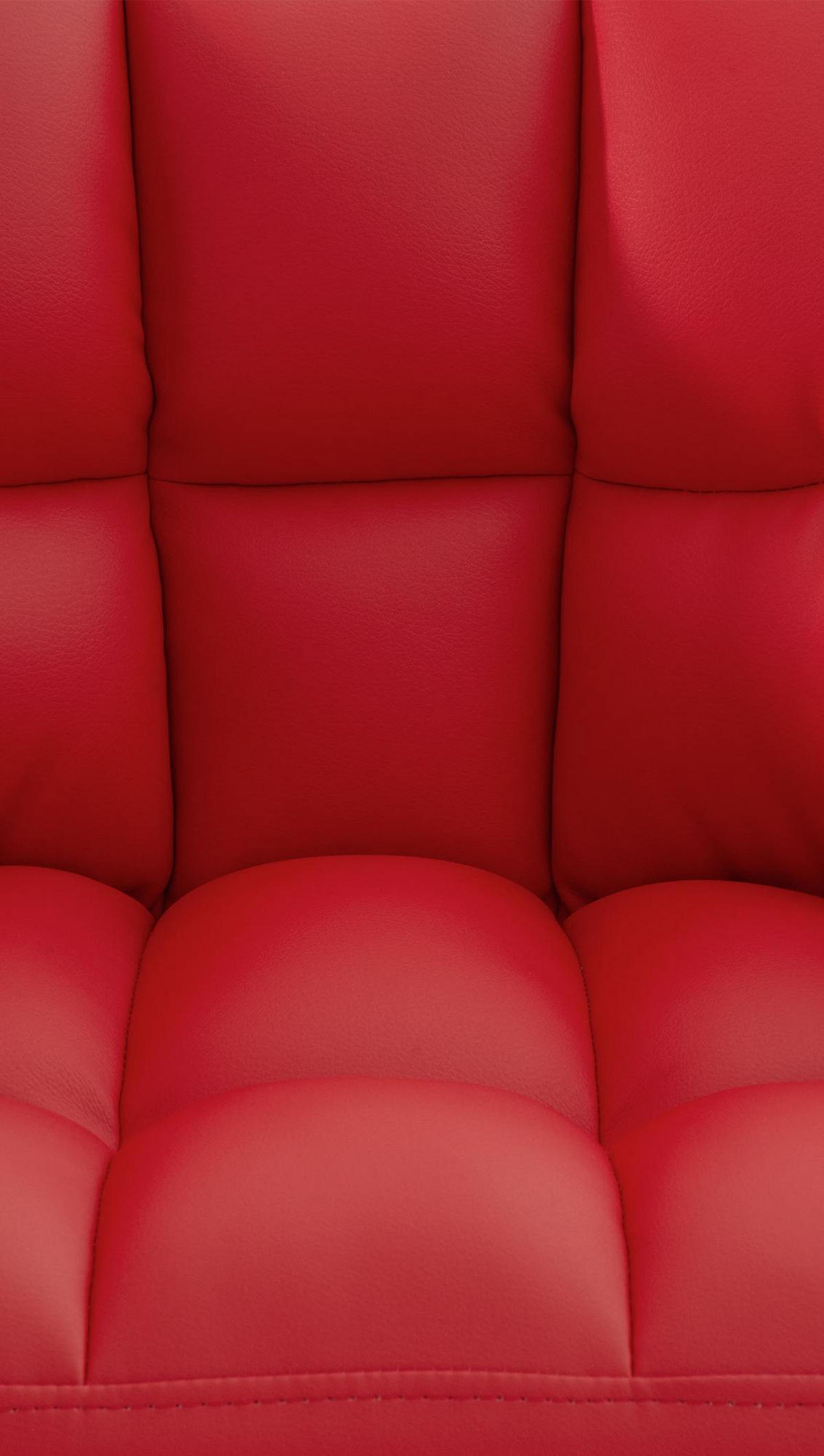 BARHOCKER Lederlook Rot - Rot/Weiß, Textil/Metall (64/110/48cm) - CLP