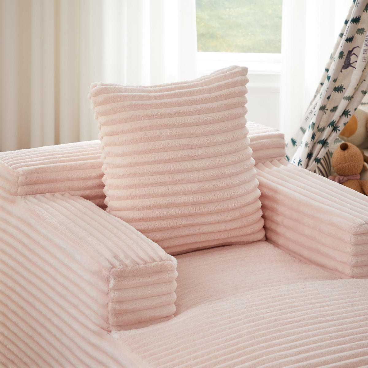 CHAISLONGUE SOFA aus Cord Pink ohne Aufbau - Pink, Kunststoff (81.03/49.78/116.84cm) - Meubliv