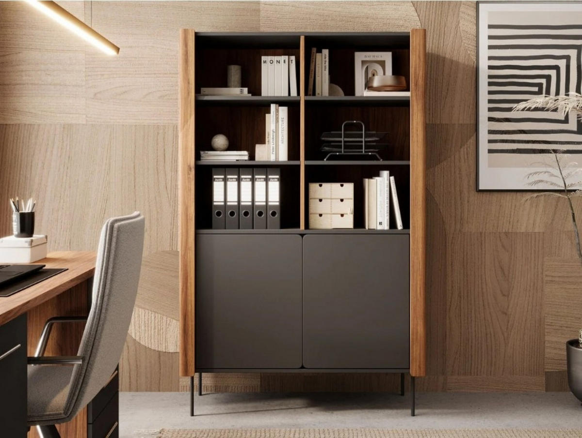 BÜCHERREGAL AVVOLGERE 105x39x167 cm, Regal Nussbaumfarben - Nussbaumfarben, Holzwerkstoff (105/167/39cm) - MASSENO