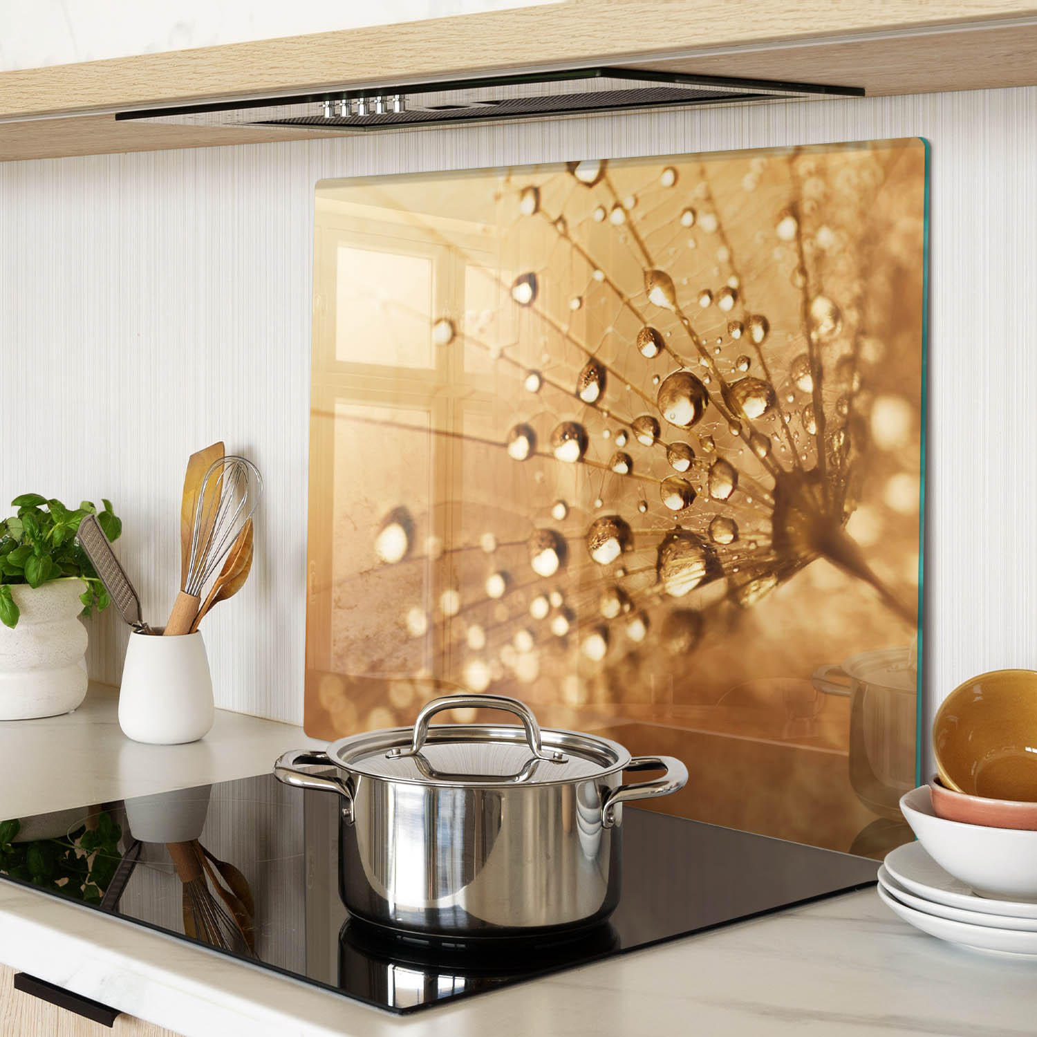 GLASPLATTE 60x52 cm Löwenzahn - Braun, Glas (60/0.4/52cm) - TULUP
