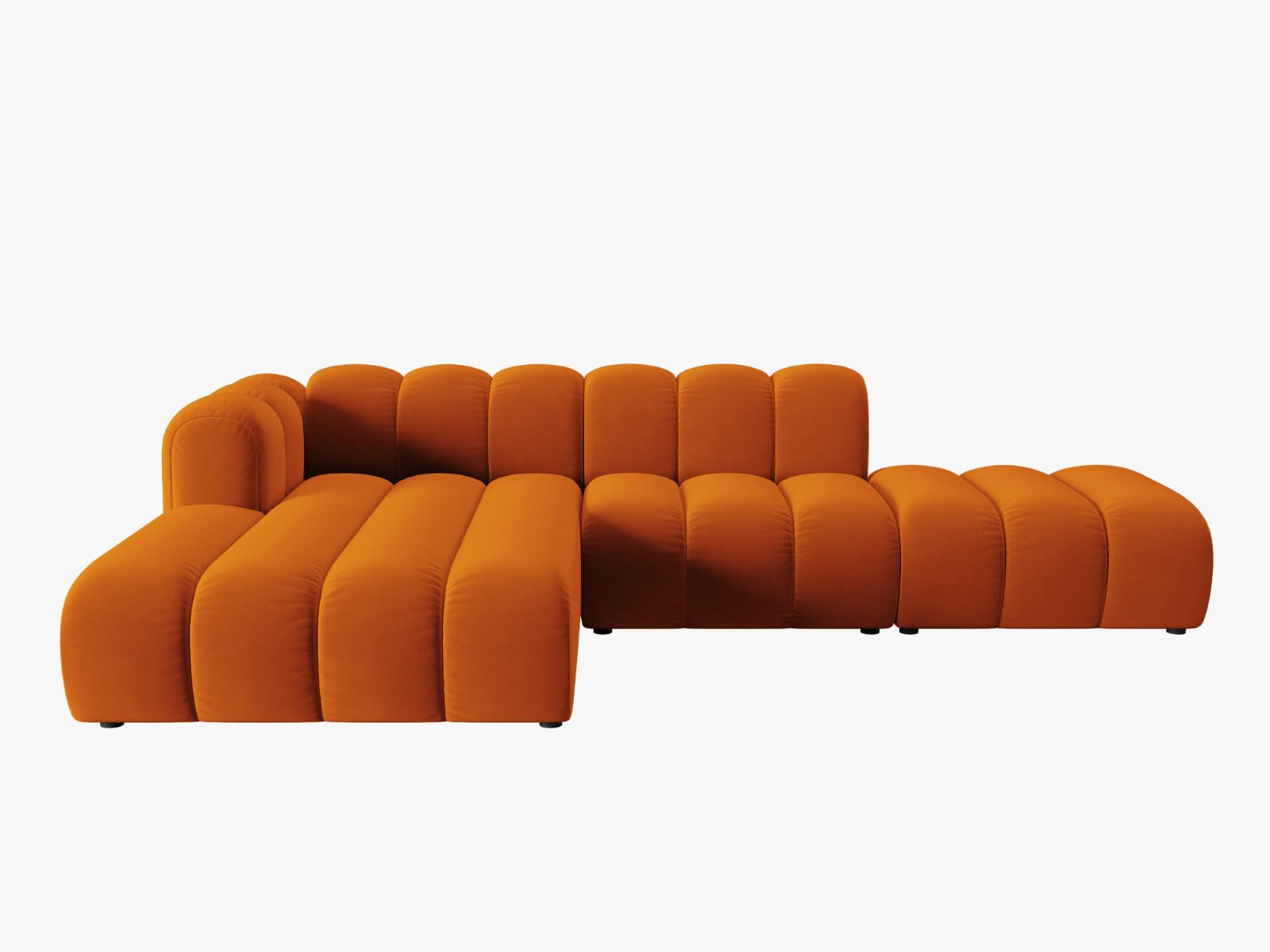 ECKSOFA modular links Lupine aus Samt terrakotta 5 Sitzplätze - Terracotta, Textil (177/299cm) - Micadoni
