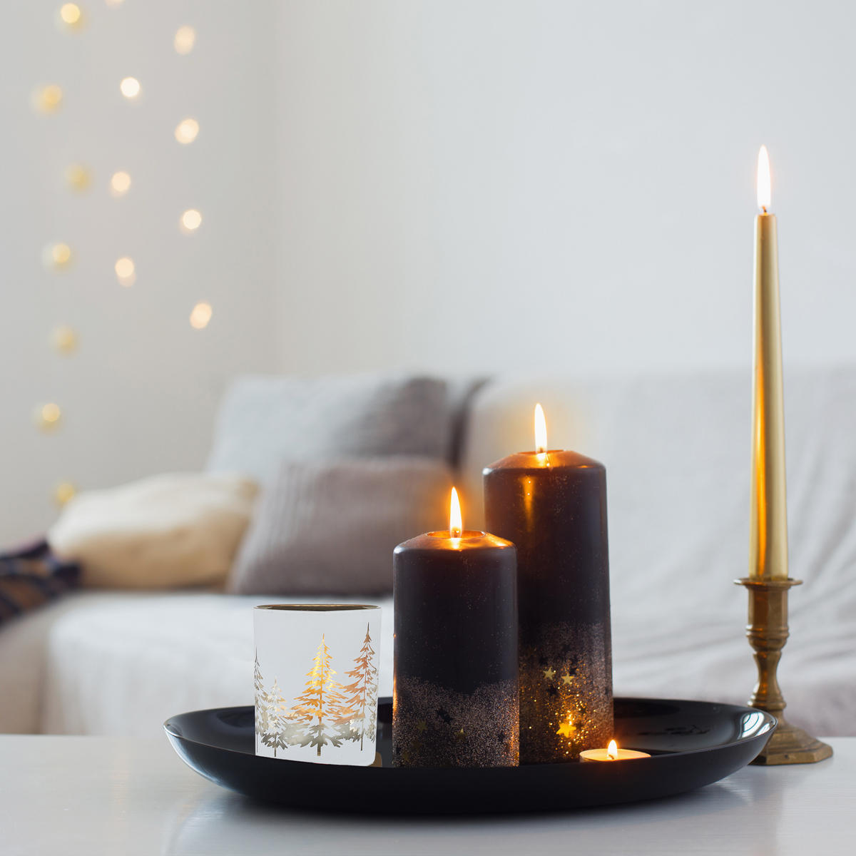 12XTEELICHTHALTER - Multicolor, Glas (7/8.5/7cm) - Relaxdays